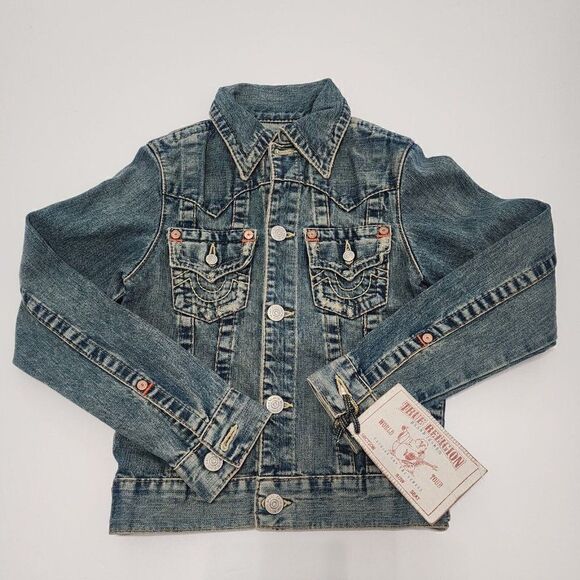 True Religion - Youth S - Jimmy Denim Jean Jacket Medium Vintage - Picture 1 of 7